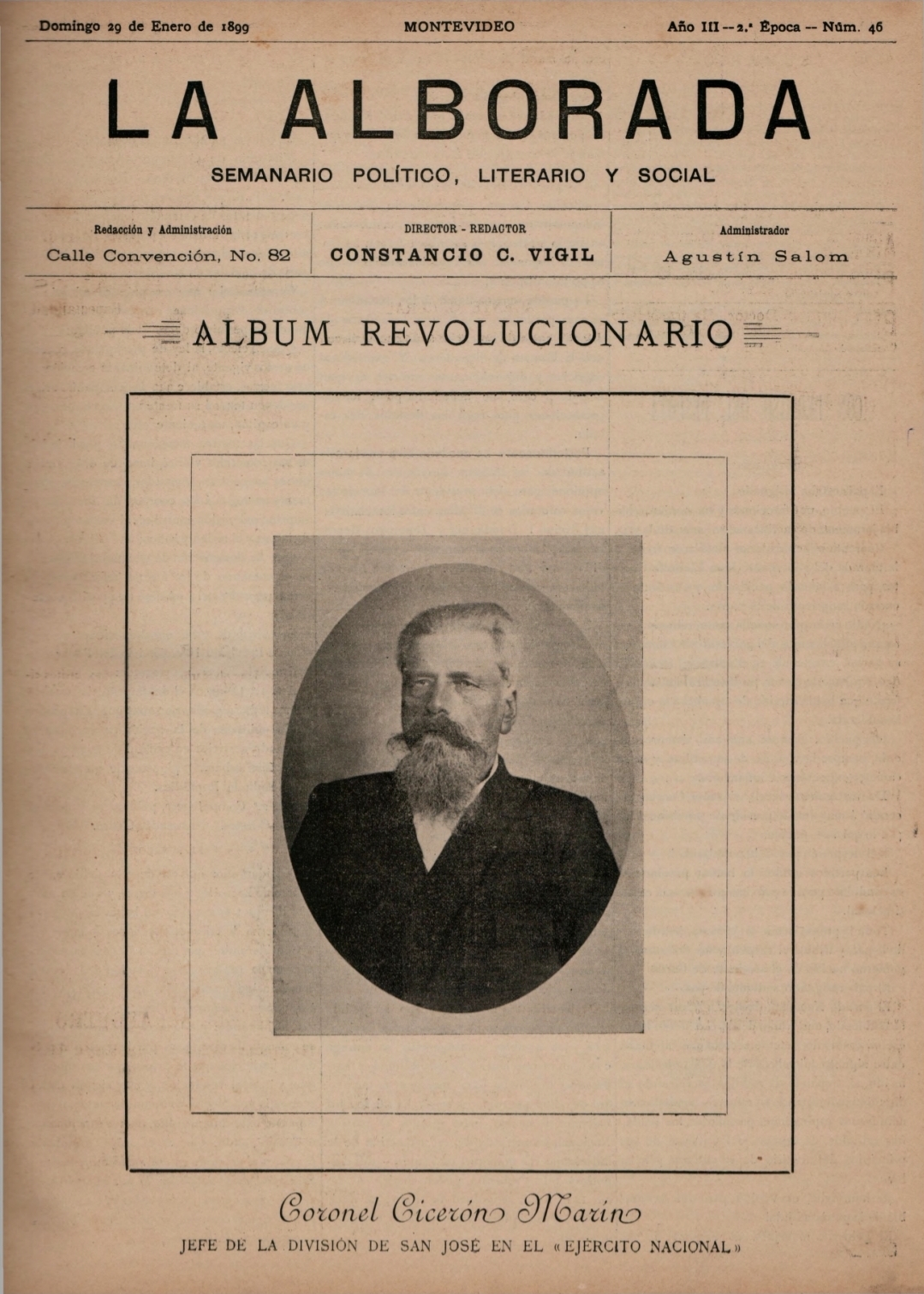 Portada de La Alborada 1899